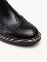 Bottines chaussettes Franne en cuir - Black