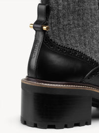 Bottines chaussettes Franne en cuir - Black