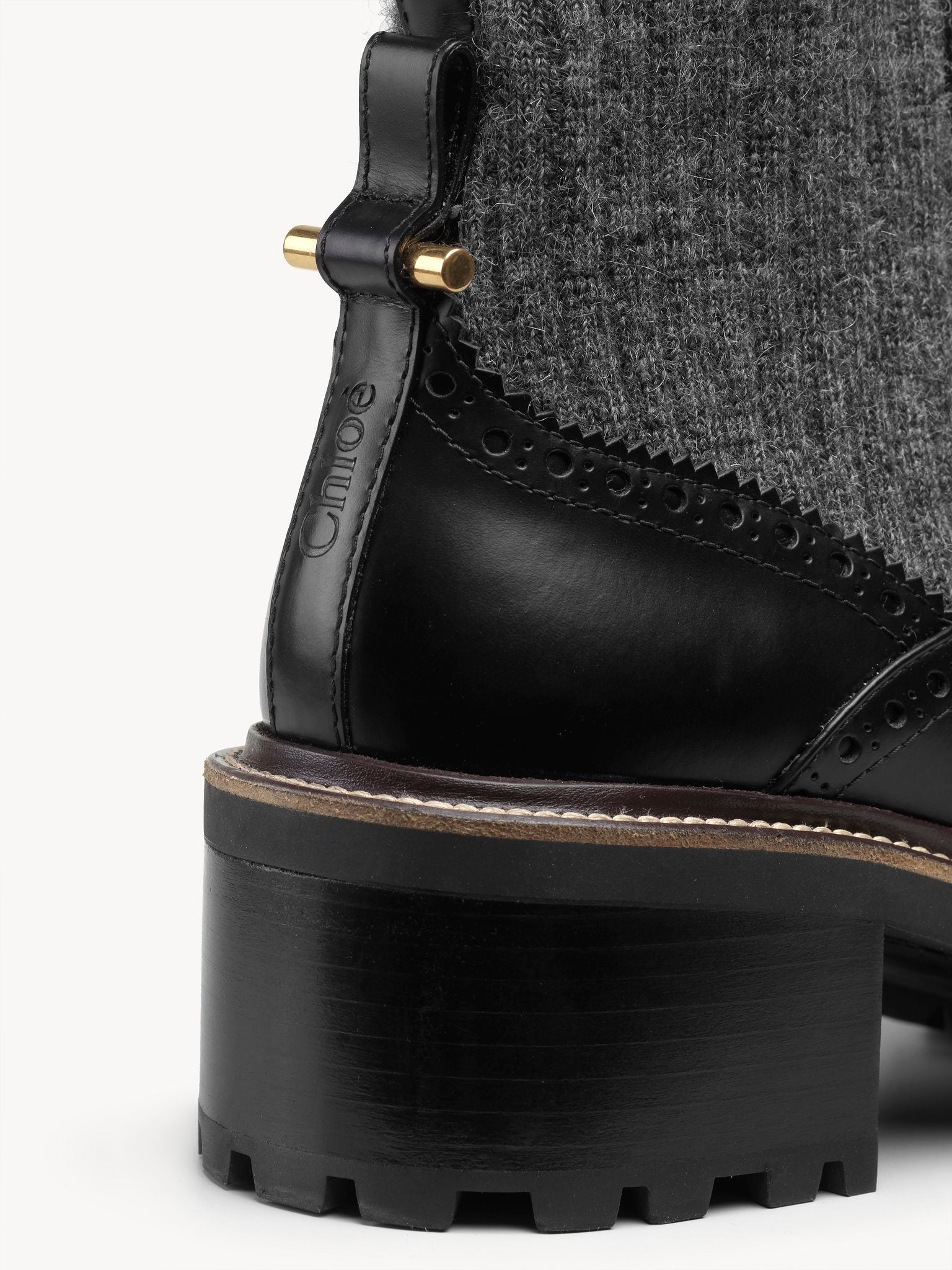 Bottines chaussettes Franne en cuir - Black