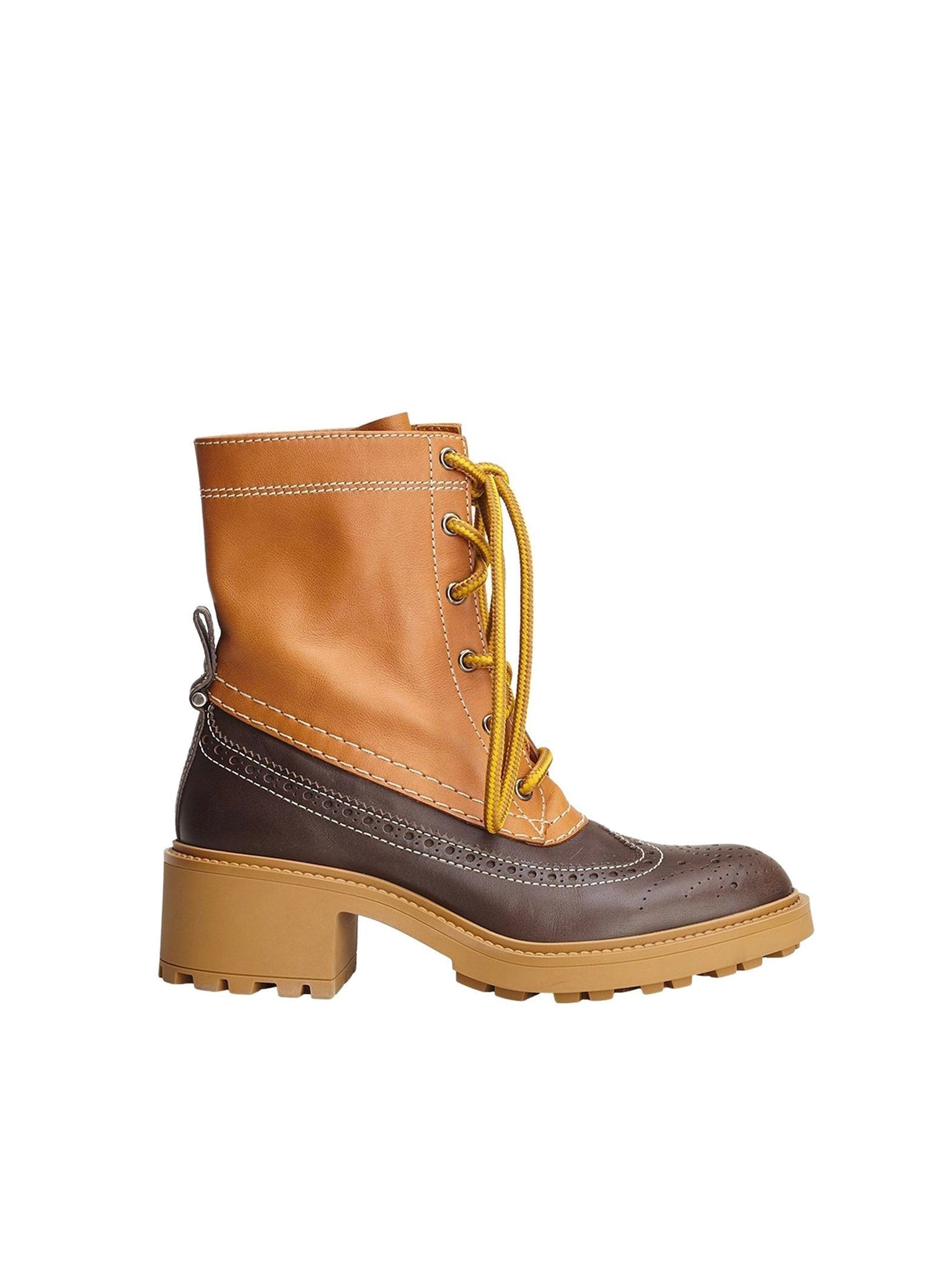 Bottines Franne bicolore en cuir - Luminous Ochre