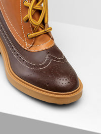 Bottines Franne bicolore en cuir - Luminous Ochre