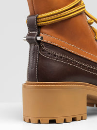 Bottines Franne bicolore en cuir - Luminous Ochre