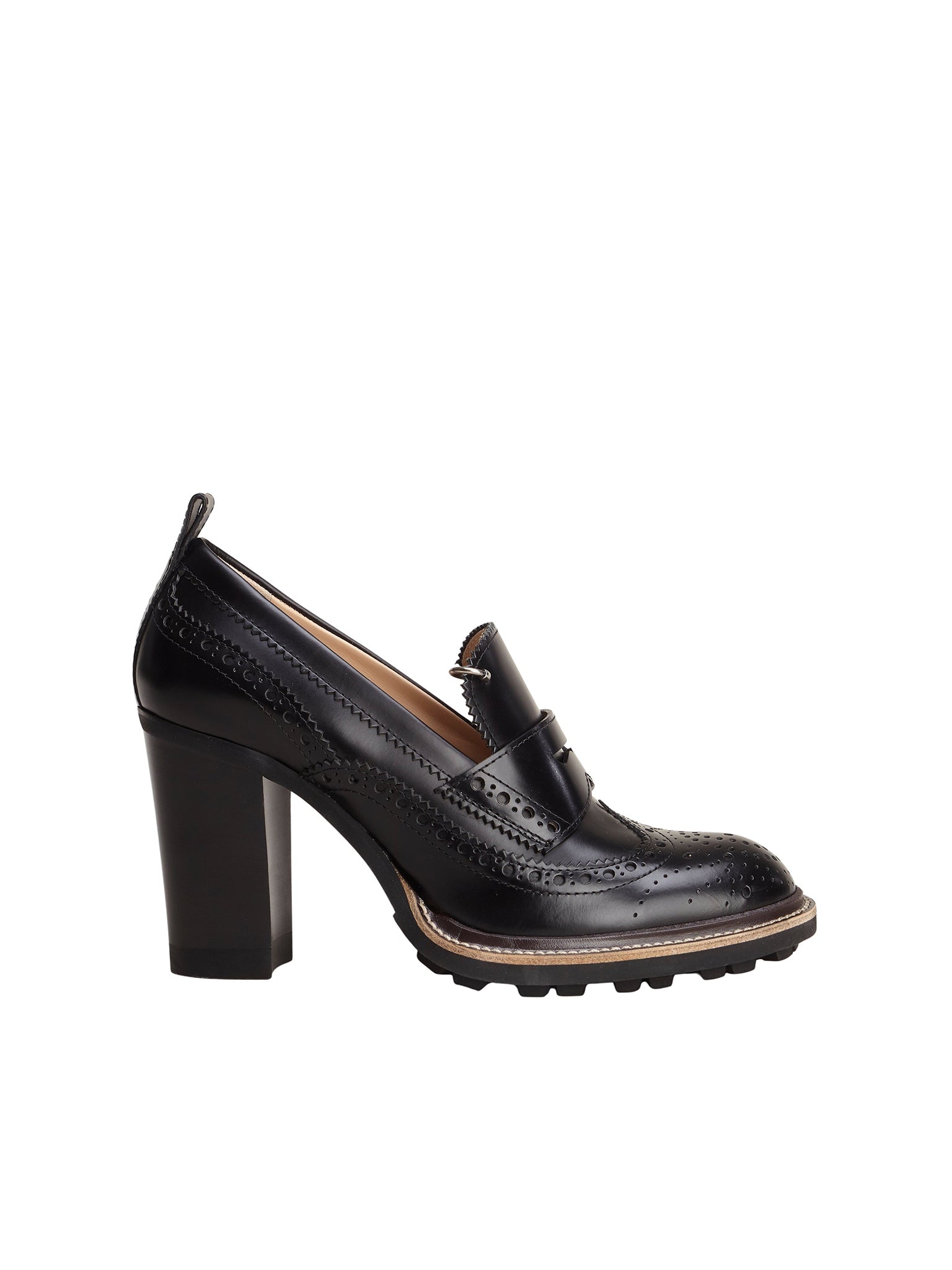 Mocassins à talons Franne en cuir mat - Noir