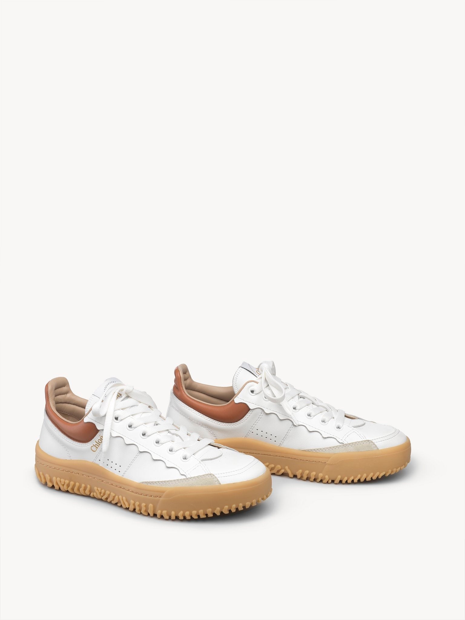 Sneakers Franckie en cuir - White & Beige