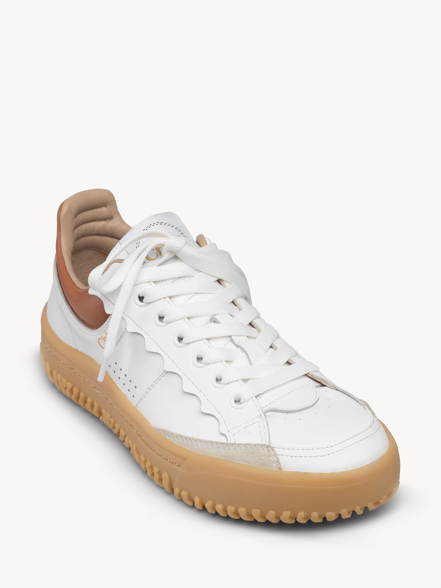 Sneakers Franckie en cuir - White & Beige
