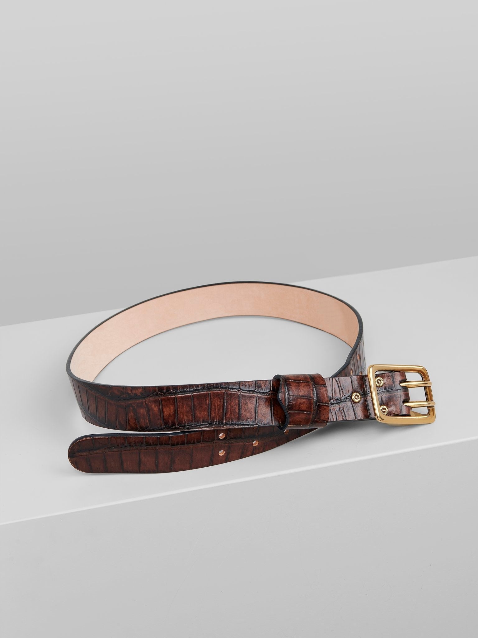Ceinture Franckie fine en cuir - Dark Ebony