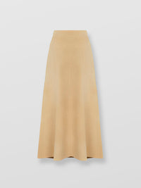 Jupe midi Art en cuir - Light Camel