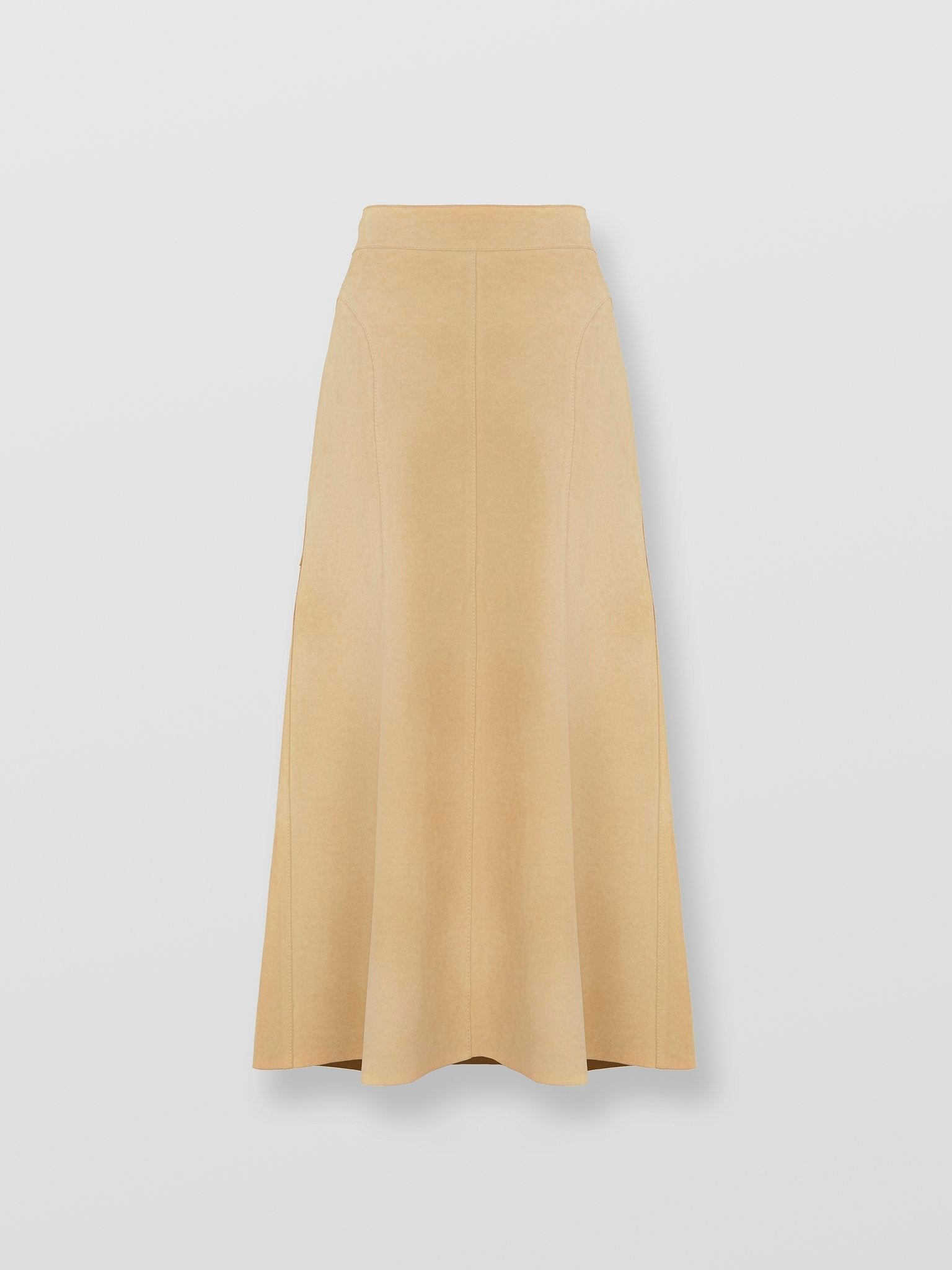 Jupe midi Art en cuir - Light Camel