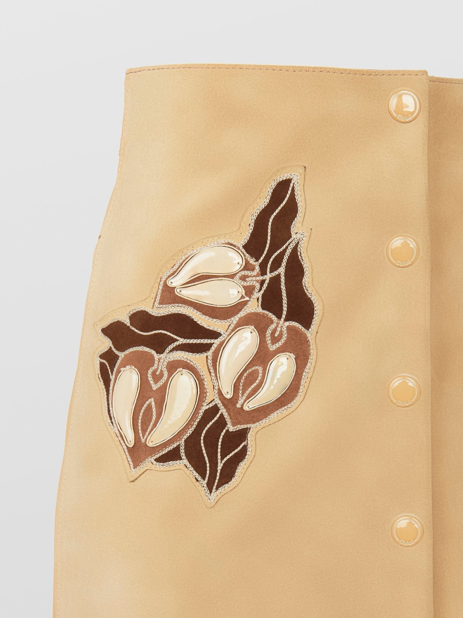 Jupe midi Art en cuir - Light Camel