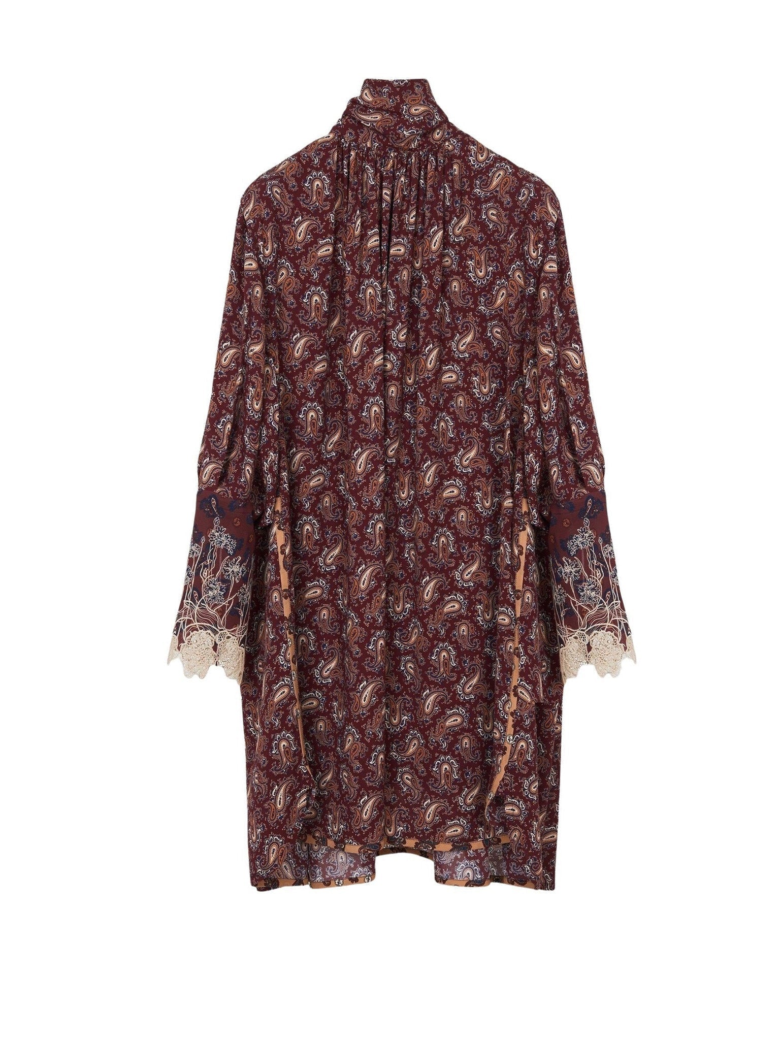 Robe courte Flower en soie - Saffron Red