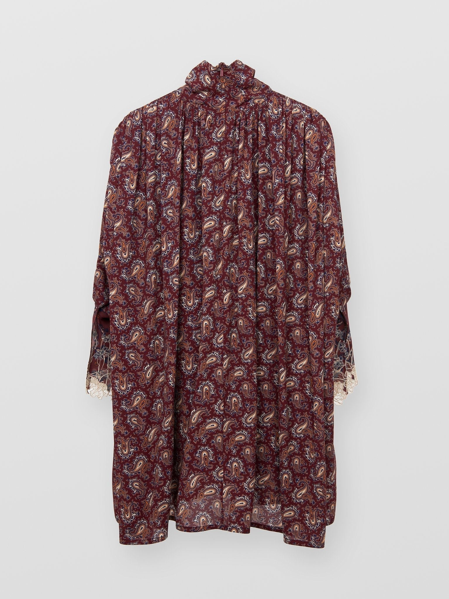 Robe courte Flower en soie - Saffron Red