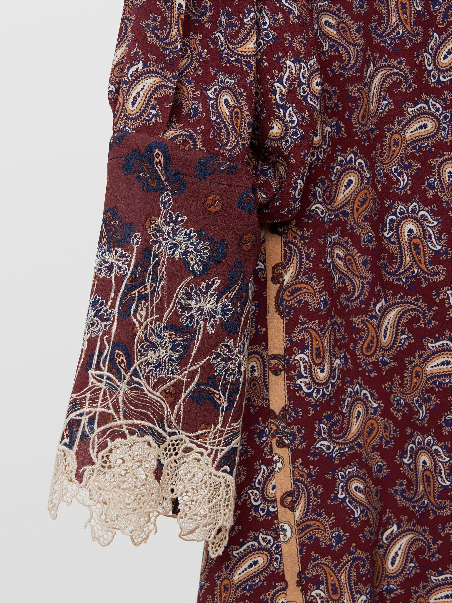 Robe courte Flower en soie - Saffron Red