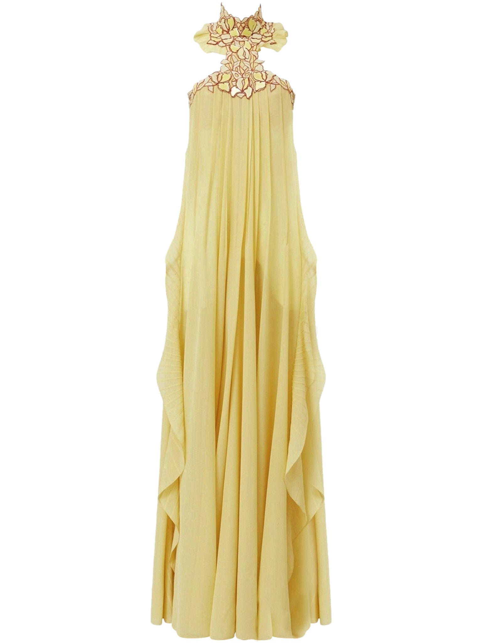 Robe longue sans manches fluide en soie - Jojoba Yellow