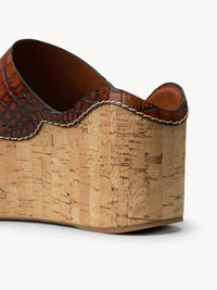 Mules compensées Ingrid en cuir - Caramello