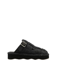 Mules de ville Wavy en laine - Charcoal Black