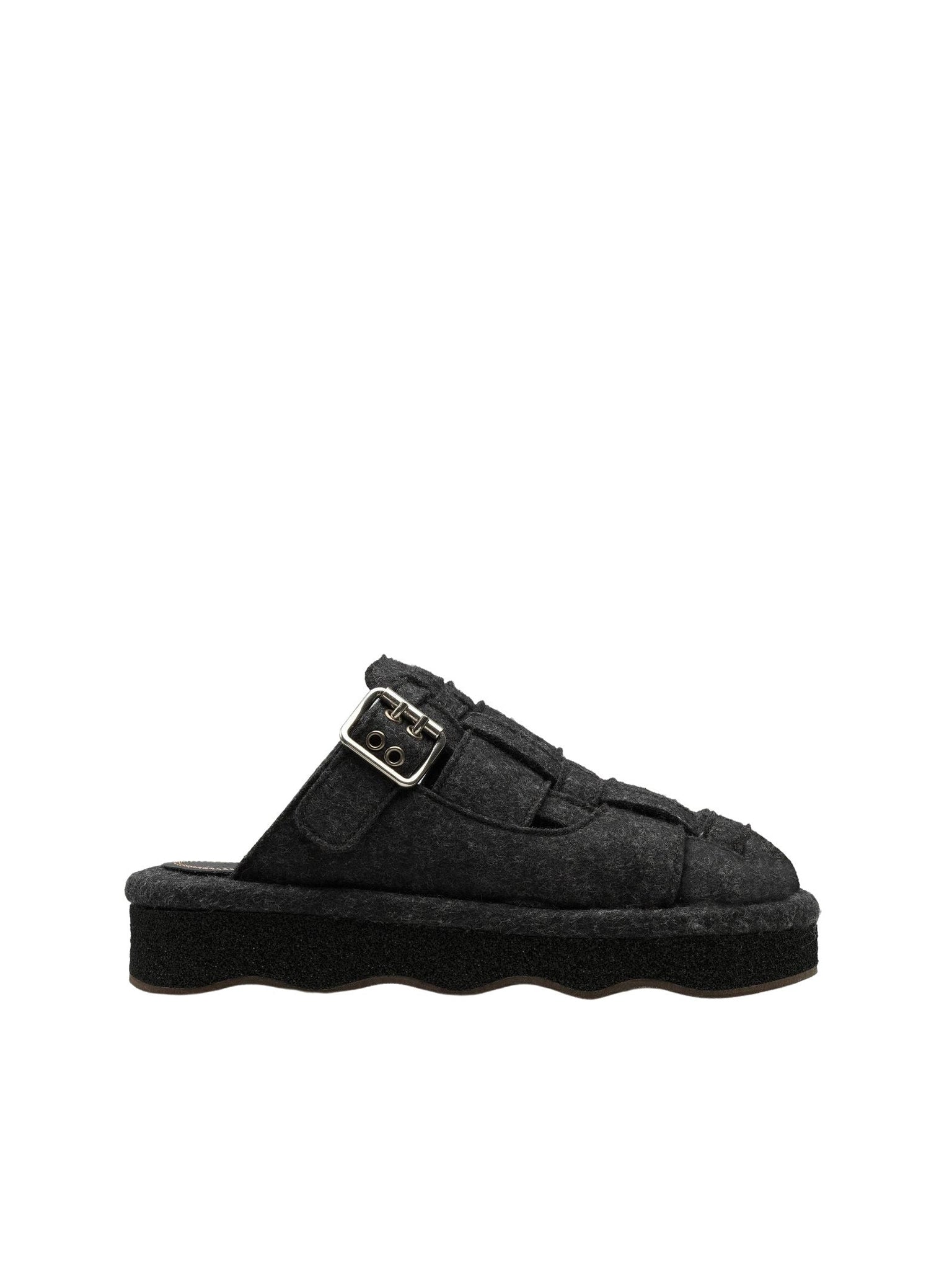 Mules de ville Wavy en laine - Charcoal Black
