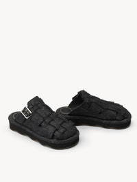 Mules de ville Wavy en laine - Charcoal Black