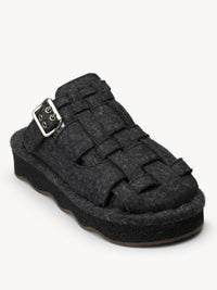 Mules de ville Wavy en laine - Charcoal Black