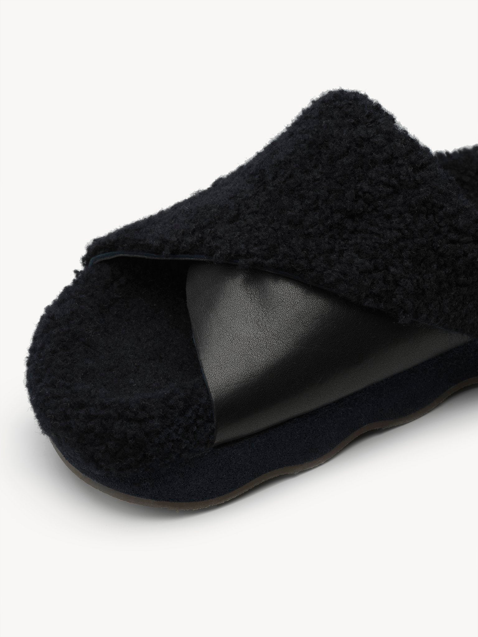 Mules Wavy en cuir - Black
