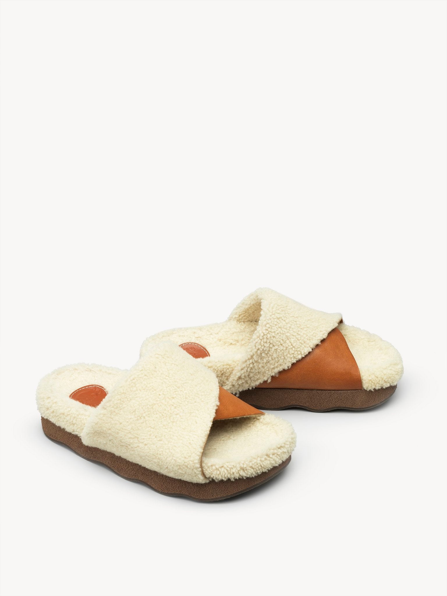 Mules Wavy en cuir - Luminous Ochre