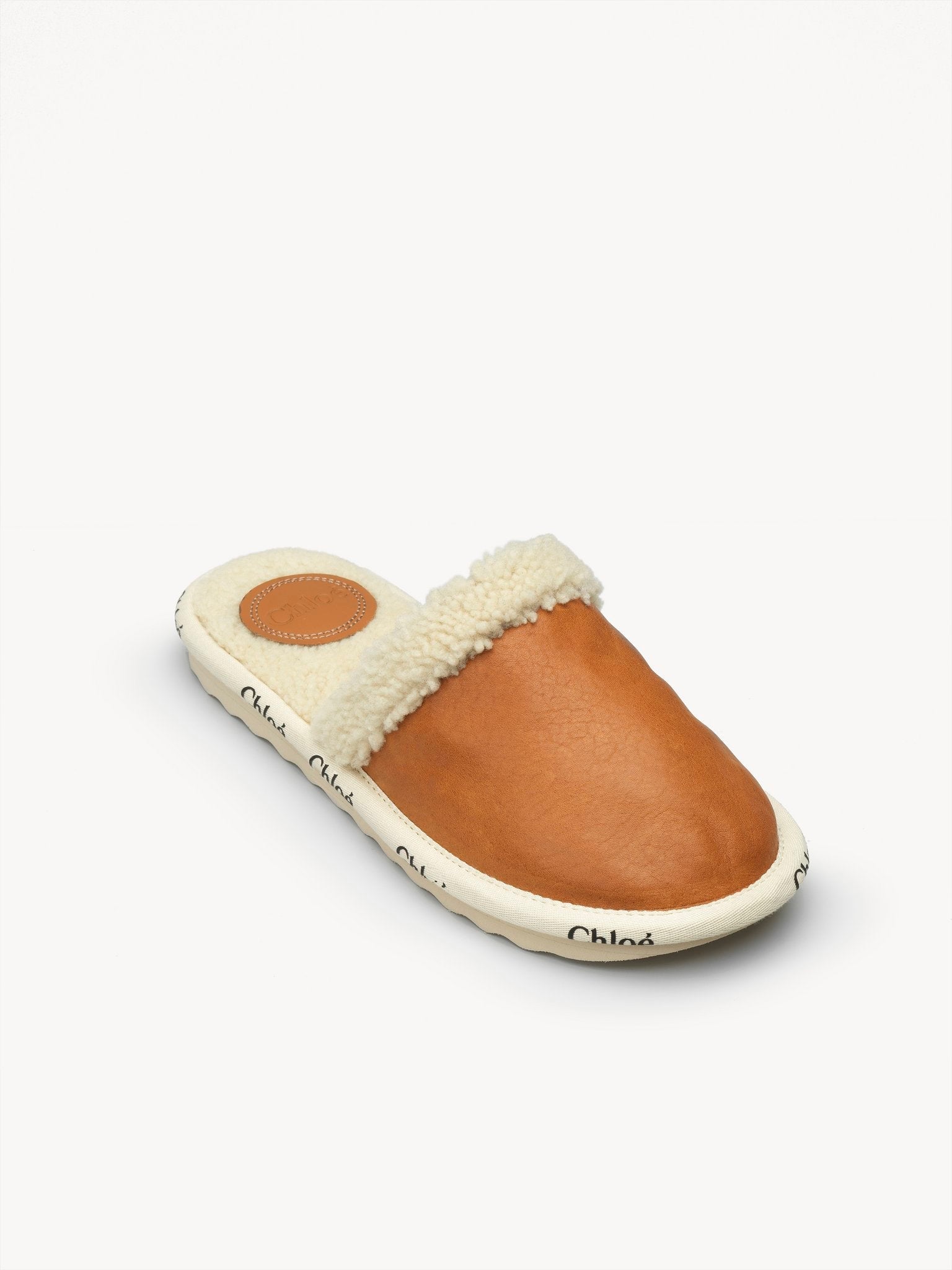 Mules Woody en cuir - Luminous Ochre