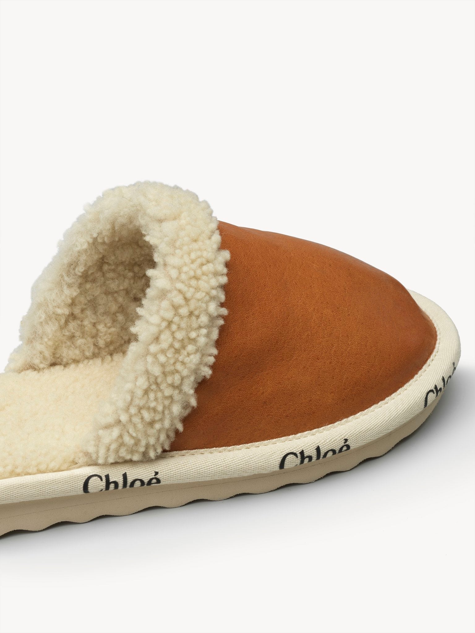 Mules Woody en cuir - Luminous Ochre