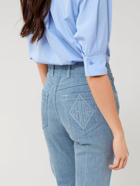 Pantalon bootcut détails poches - Grizzled Blue
