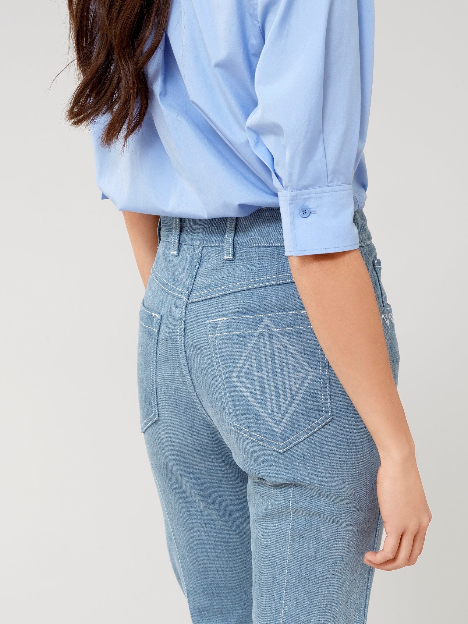 Pantalon bootcut détails poches - Grizzled Blue