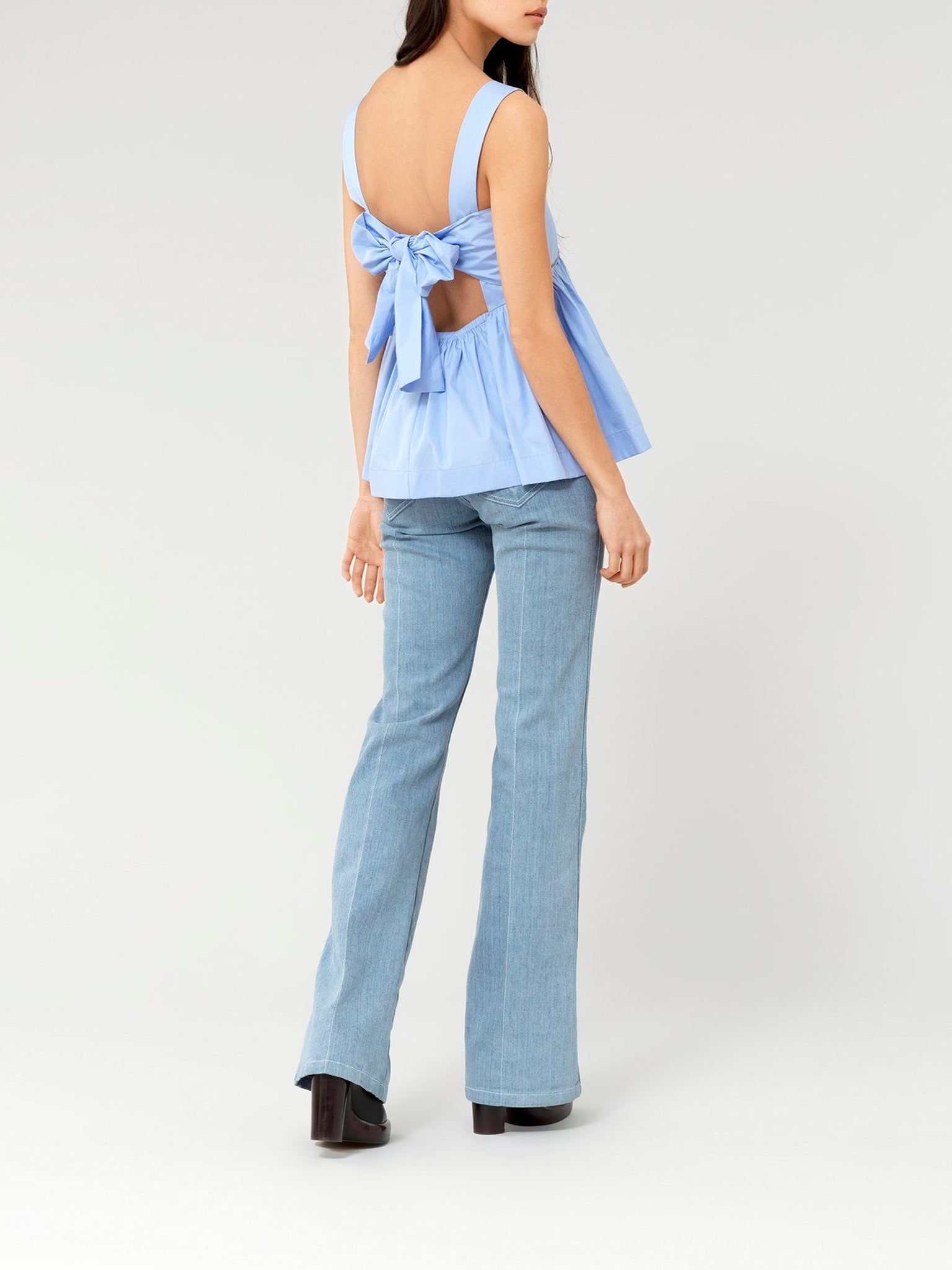 Top sans manches nœud papillon - Pure Blue