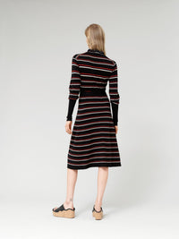 Robe en maille rayée - Multicolour Black