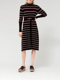 Robe en maille rayée - Multicolour Black