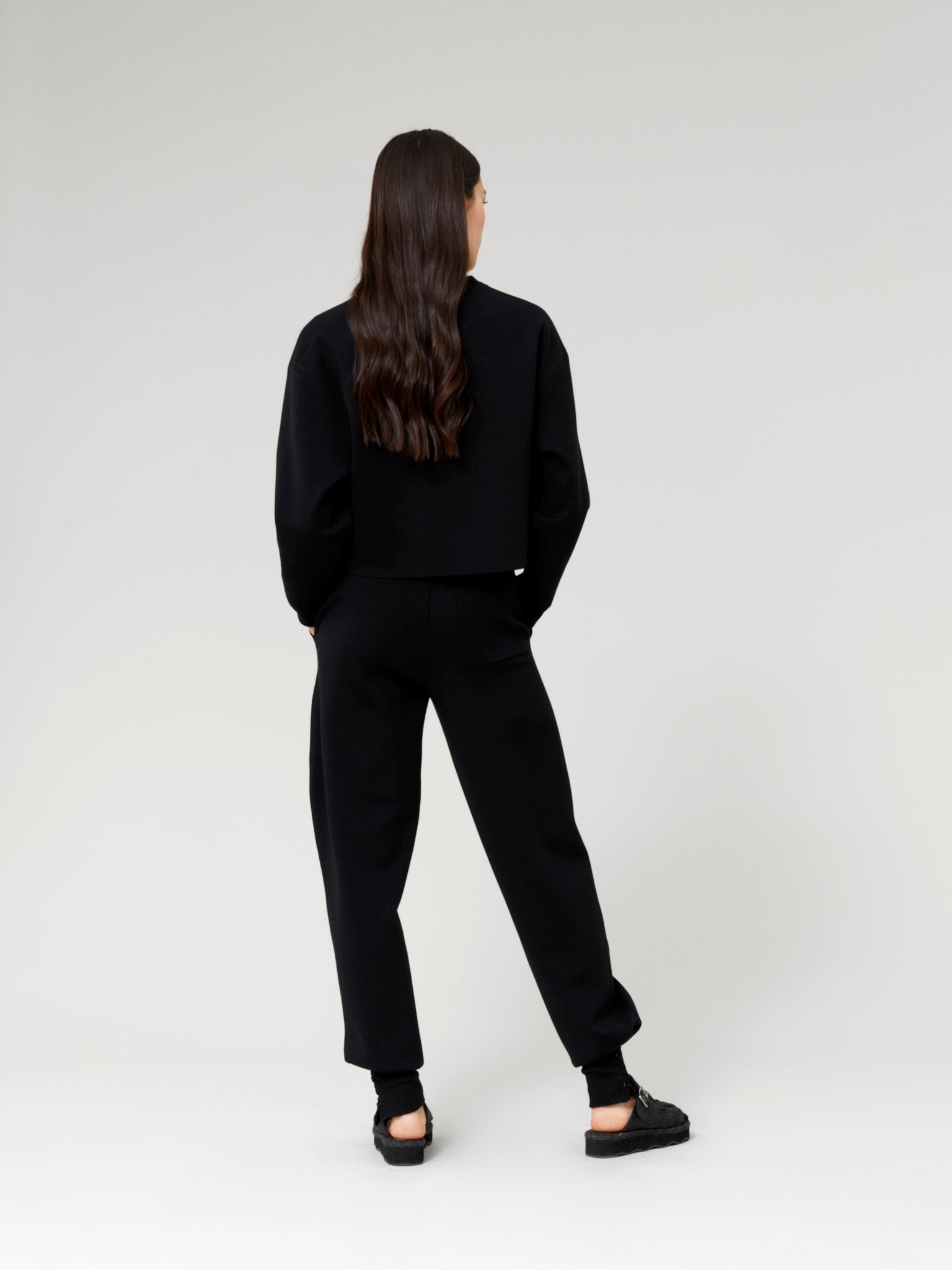 Pantalon jogging en laine mérinos - Black