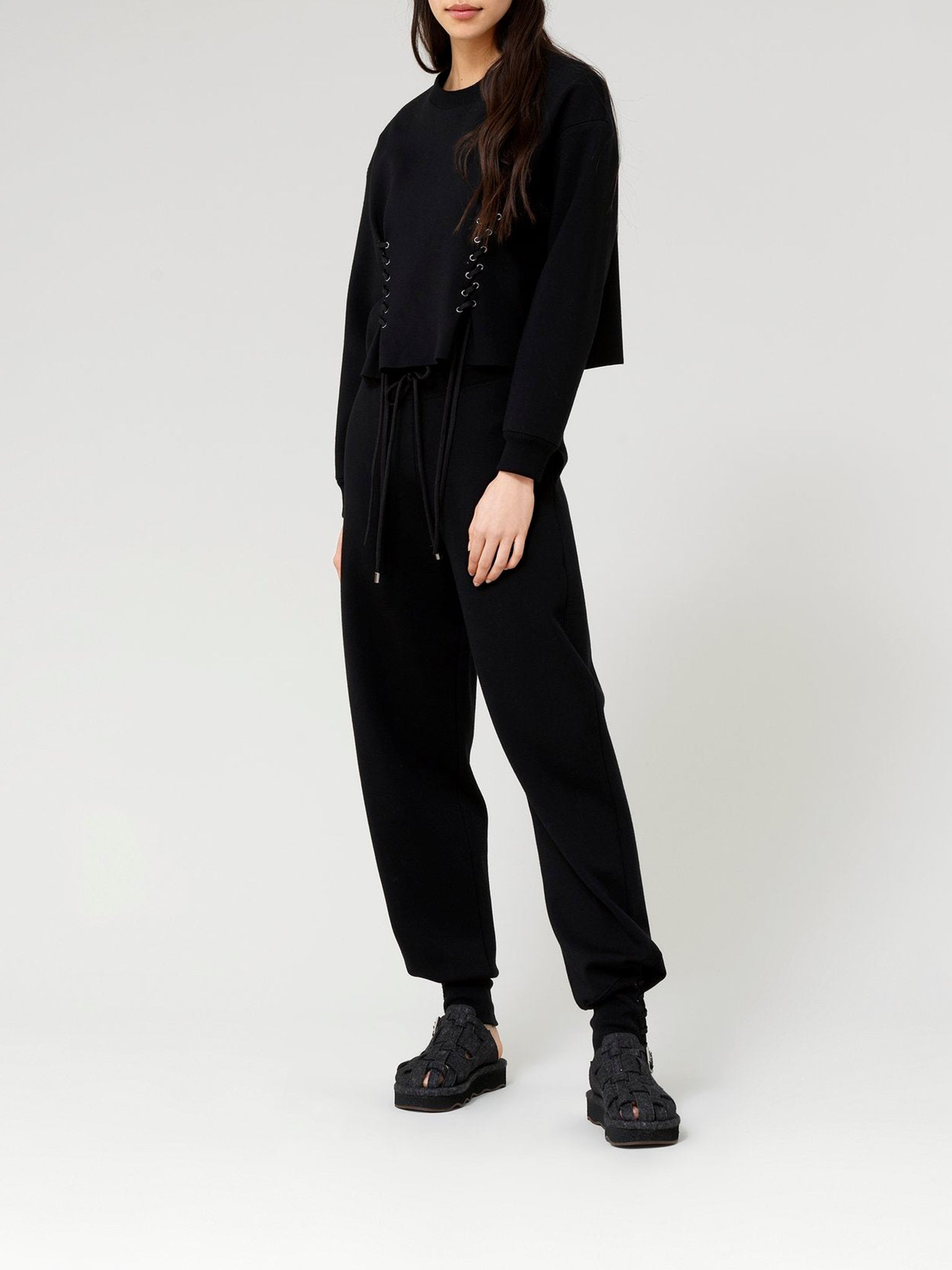 Pantalon jogging en laine mérinos - Black