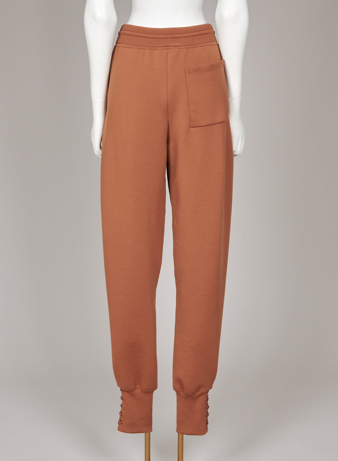 Pantalon en maille de soie et de laine à oeillets - Caramel
