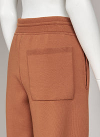Pantalon en maille de soie et de laine à oeillets - Caramel