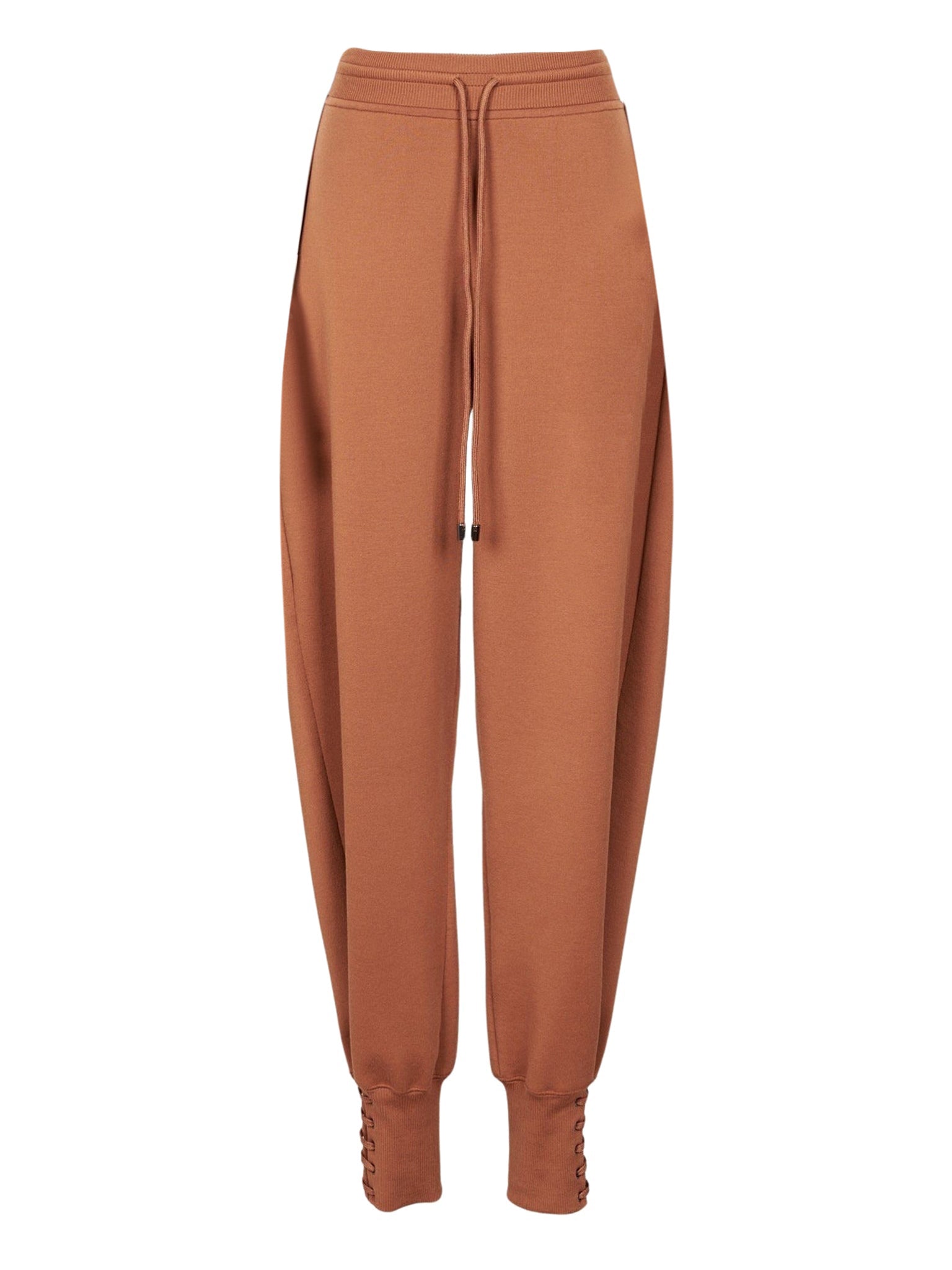 Pantalon en maille de soie et de laine à oeillets - Caramel