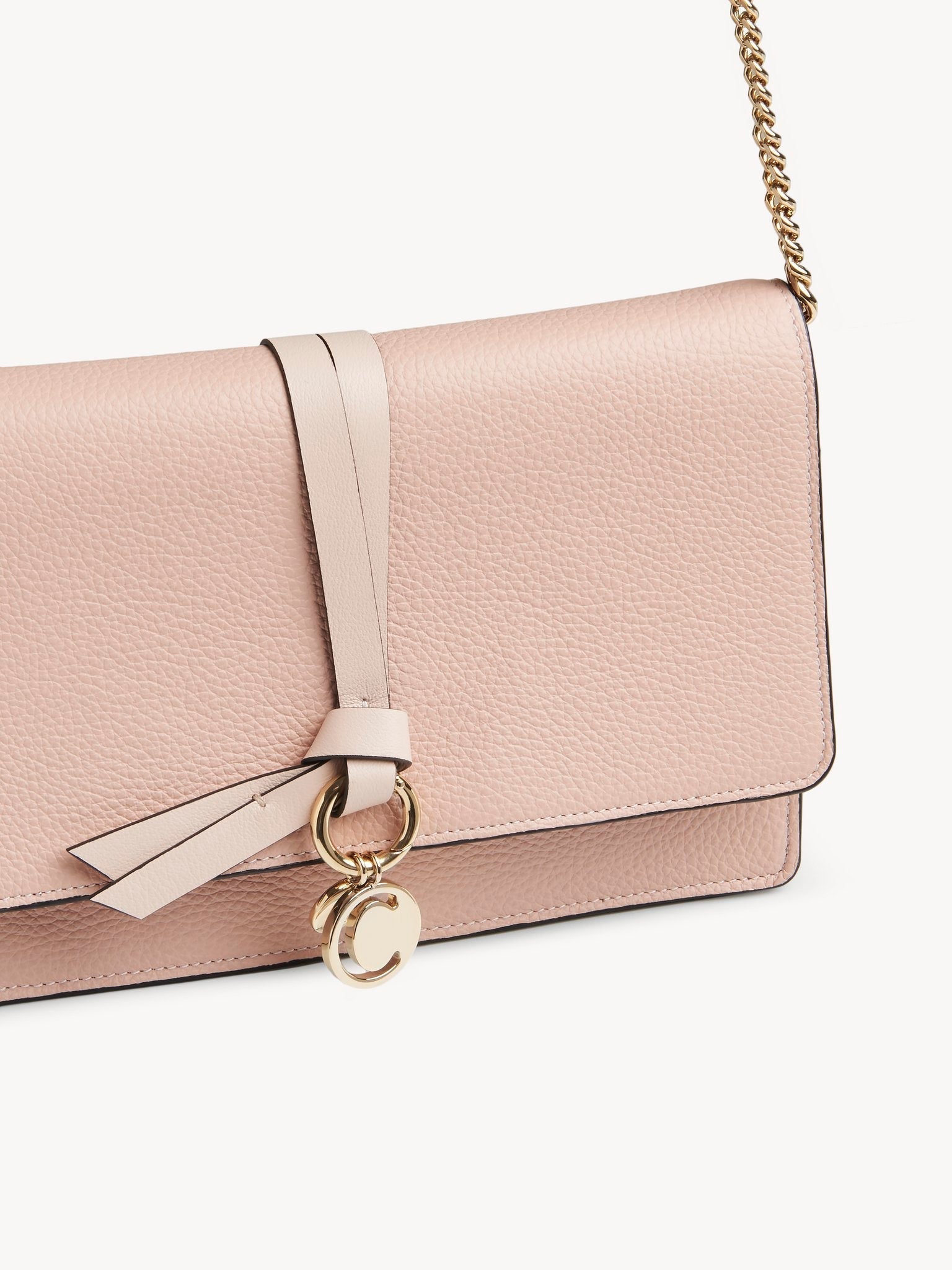 Mini sac Alphabet en cuir - Cement Pink