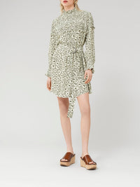 Robe courte motif à fleurs - Yellow & Green