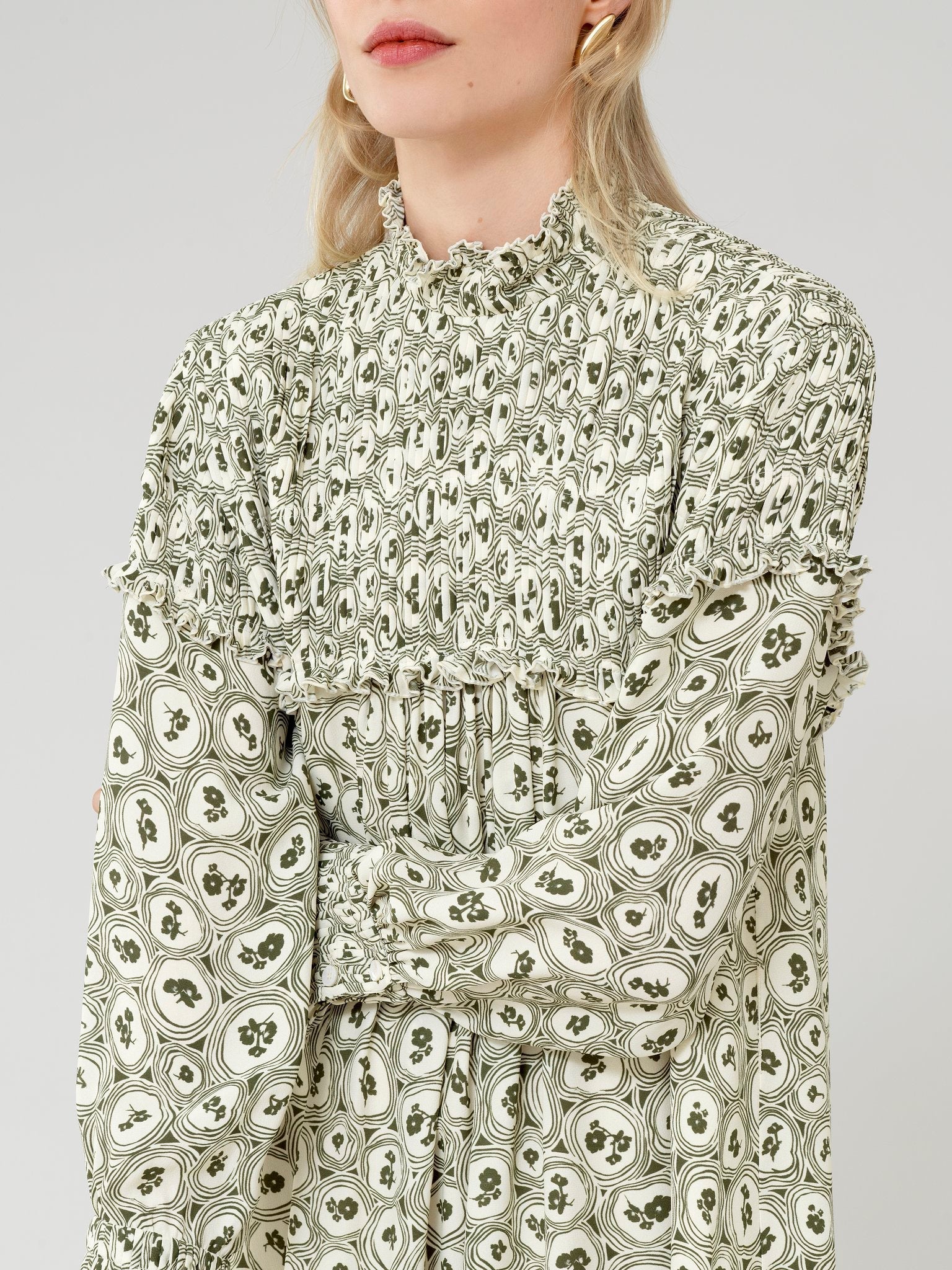 Robe courte motif à fleurs - Yellow & Green