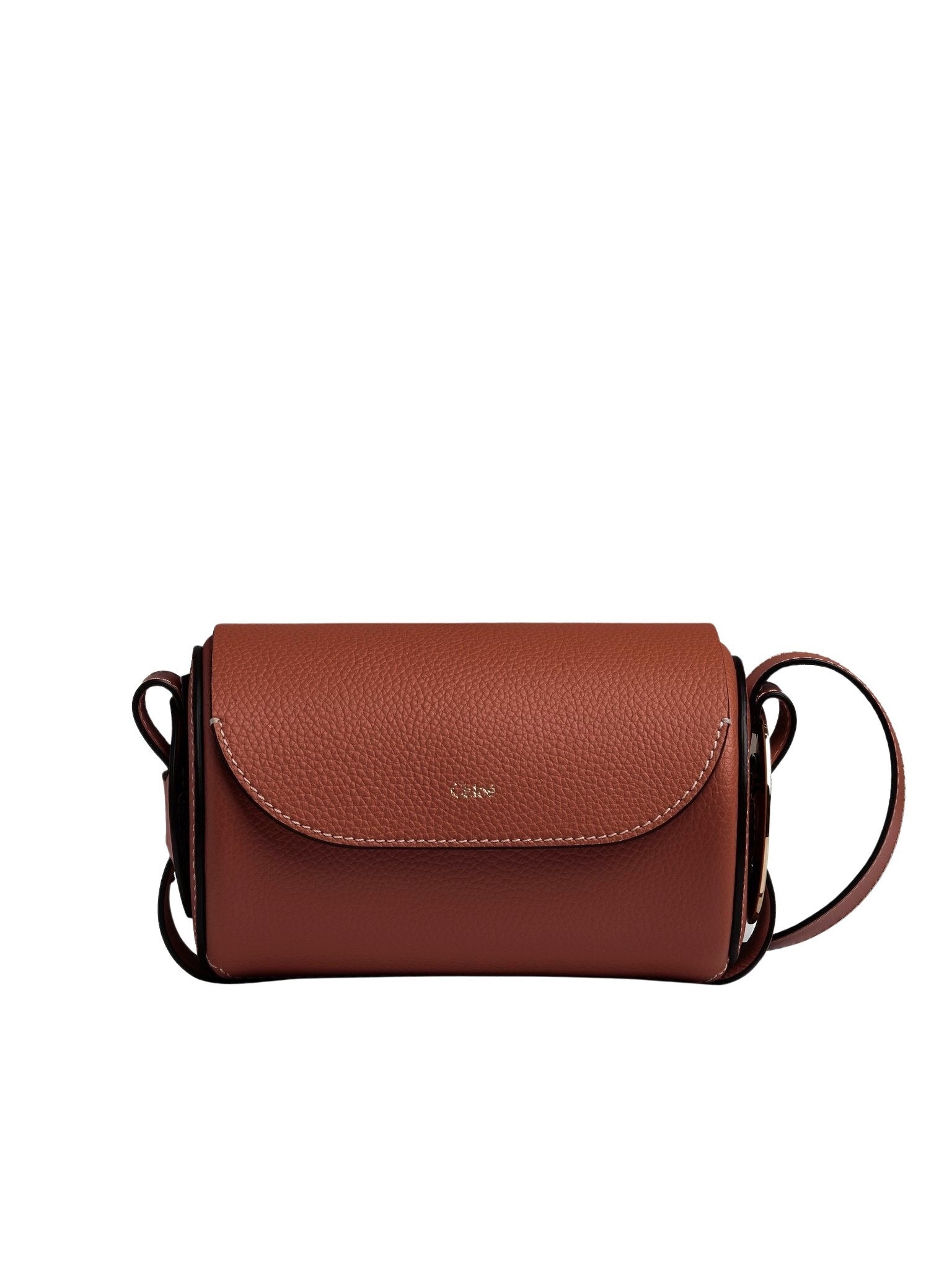 Mini sac porté épaule Darryl en cuir - Sepia Brown