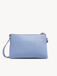 Sac à bandoulière zippé Faye en cuir souple - Gentle Blue