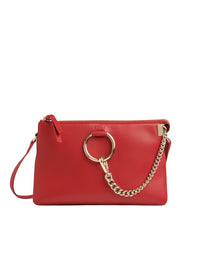 Sac à bandoulière zippé en cuir souple - Red Crush