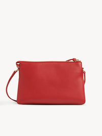 Sac à bandoulière zippé en cuir souple - Red Crush