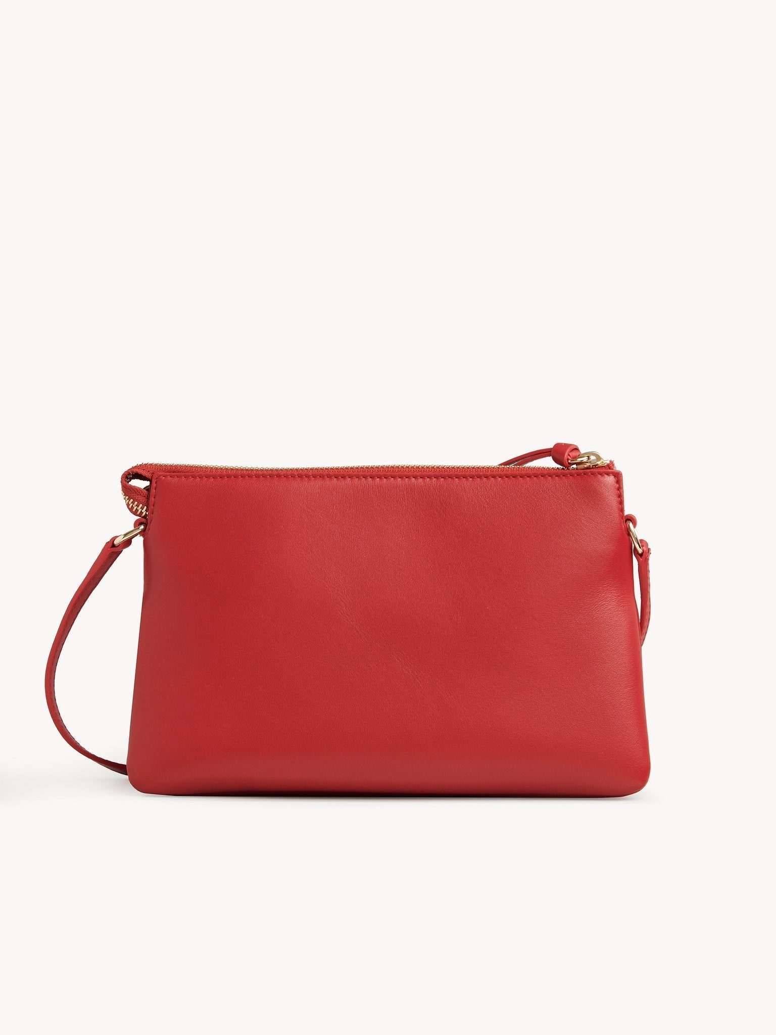 Sac à bandoulière zippé en cuir souple - Red Crush