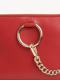 Sac à bandoulière zippé en cuir souple - Red Crush