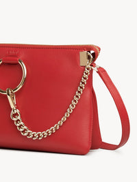 Sac à bandoulière zippé en cuir souple - Red Crush
