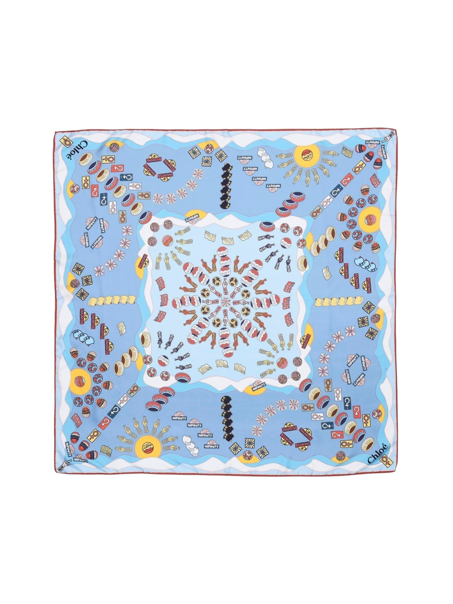 Foulard Franckie en soie - Multicolor Blue