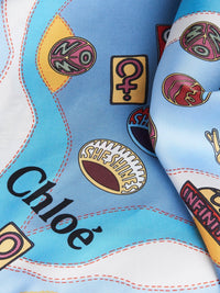 Foulard Franckie en soie - Multicolor Blue