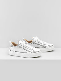 Baskets Lauren en cuir - White