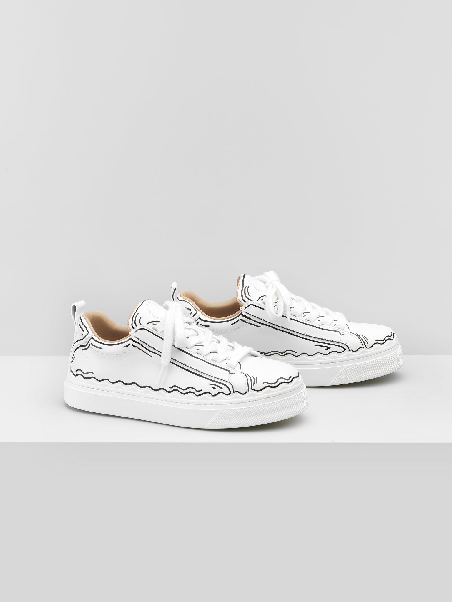 Baskets Lauren en cuir - White